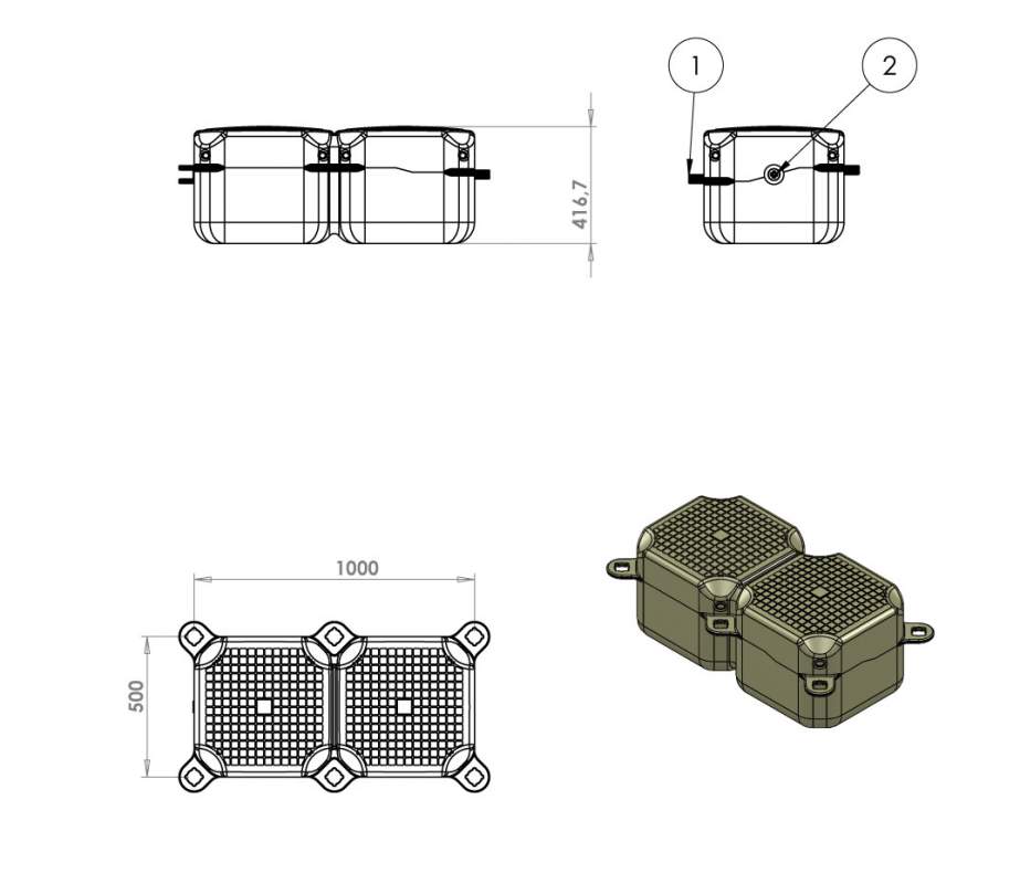 CUBEDOCK 50X100X40CM1